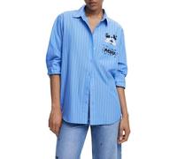 Desigual Blue Cotton Women Shirt - L