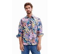 Desigual Cam_Paper 9021 Multicolore Fucsia Maglietta, Materiale Finitura:, S Uomo