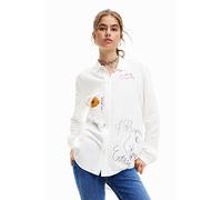 Desigual Cam_Sweet Hamburgo Maglietta, Bianco, M Donna