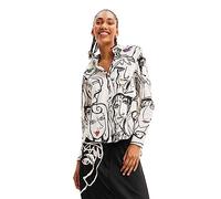 Desigual Cam_Verona Blouse da Donna, Bianco, S