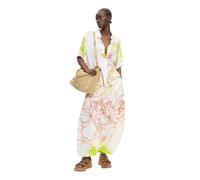 Desigual - Camicia a maniche corte bianca a fiori-Bianco XL