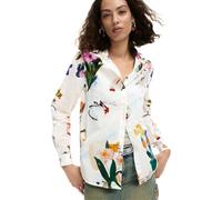 Desigual Camicia a Maniche Lunghe della Collezione Donna, Bianco, M