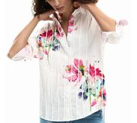 Desigual Camicia a Maniche Lunghe della Collezione Donna, Bianco, S