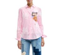 Desigual Camicia a Maniche Lunghe della Collezione Donna, Rosa, XL