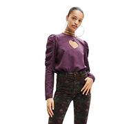 Desigual Camicia a Maniche Lunghe T-Shirt, Colore: Rosso, M Donna