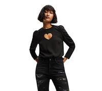 Desigual Camicia a Maniche Lunghe T-Shirt, Nero, L Donna