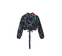 Desigual Camicia a Maniche Lunghe T-Shirt, Nero, M Donna