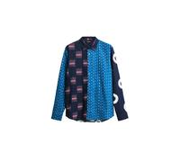 Desigual Camicia azzurro / blu scuro / rosso / bianco Uomo Desigual XL