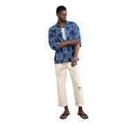 Desigual - Camicia blu con stampa geometrica S