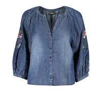 Desigual - Camicia di jeans con scollo a V - - Blouses & Shirts - Donna - Blu - XL
