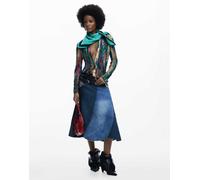 Desigual - Camicia nera con stampa multicolore M