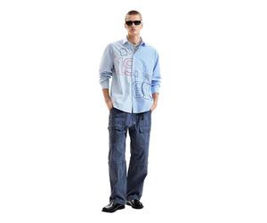 Desigual - Camicia ricamata blu XL