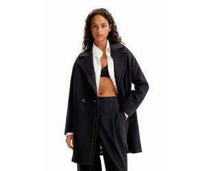 Desigual Cappotto da donna in tessuto, Nero, XS