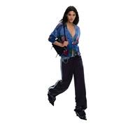 Desigual - Cardigan blu a fiori XL