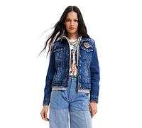 Desigual CHAQ_Patch M, 5053 Denim Giacca, Blue, XS da Donna
