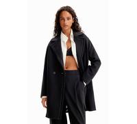 Desigual Coat_Stitch Woman Woven Overcoat, Nero, S Donna