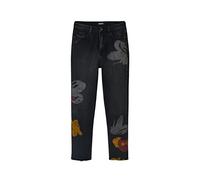 Desigual Denim_Mickey, 2000 Black Jeans, 40 da Donna