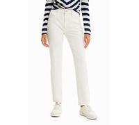 Desigual Denim_octubre 1000 Pantaloni Casual, Bianco, 40 Donna
