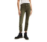 Desigual Denim_Unicorn, 4086 Dark Kaki Jeans, Green, 34 da Donna