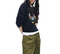 Desigual Donna Felpa con Ricami a Forma di Cuore.