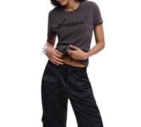Desigual Donna Maglietta con Logo Ricamato.
