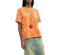 Desigual Donna Maglietta Ricamata con Fiori.