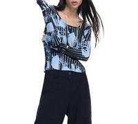 Desigual Donna Maglione Leggero con Texture Floreale.
