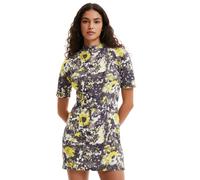 Desigual donna minerale mini grigio giallo abito M