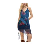 Desigual, ,Dresses ,Donna ,Multicolore ,M Abito a bretelle con scollo a V e balze a cascata