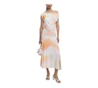 Desigual, ,Dresses ,Donna ,Multicolore ,M Abito Arancione Senza Maniche con Scollo a Barca