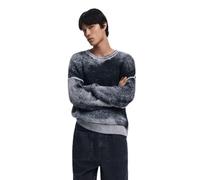 Desigual Felpa a Maniche Lunghe da Uomo a Maglia Piatta, Nero, XL