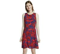 Desigual Floral Print Vestito, Rosso/Blu, 46 (Taglia Produttore: 40) Donna