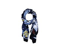 Desigual Fou Denim Flowers Rectangle 24WAWA12/5000 - Sciarpa da donna, blu navy, Taglia unica