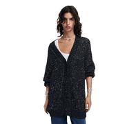 Desigual Giacca da Donna a Maglia Piatta Felpa, Nero, M
