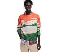 Desigual Giacca da Uomo a Maglia Sottile Tuta, Colore: Arancione, XL