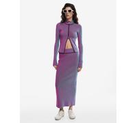 Desigual - Giacca in maglia viola con doppia zip M