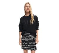 Desigual Gonna Corta da Donna in Tessuto, Nero, S