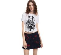 Desigual Gonna Corta da Donna in Tessuto, Rosso, M