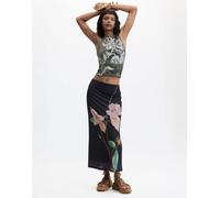 Desigual - Gonna lunga nera con stampa-Nero S