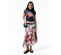 Desigual - Gonna lunga nera con stampa-Nero S