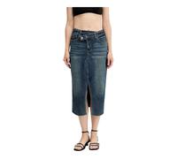 Desigual - Gonna Midi in Denim Combinato Intrecciato - - Skirts - Donna - Blu - S