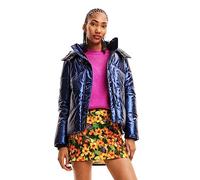 Desigual Hamilton Woman Woven Padded Short Overcoat, Blu, XXL Donna