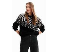 Desigual JERS_flowze 2000 Black Felpa, Nero, XS Donna