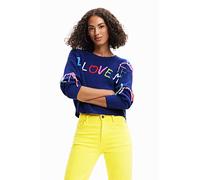 Desigual JERS_i Love Maglia di Tuta, Blu, S Donna