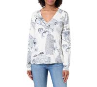 Desigual Woman Flat Knit Thin Gauge Pullover Felpa, Bianco, M Donna
