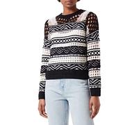 Desigual JERS_Stripes Felpa, Nero, S Donna