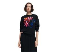 Desigual Maglia da Donna A Maniche Lunghe Felpa, Nero