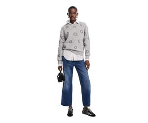 Desigual Maglia da Donna a Maniche Lunghe Felpa, Nero, S