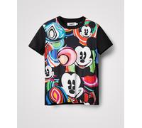 Desigual Maglia Manica Corta Topolino Disney Nero Donna