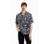 Desigual Maglietta a Maniche Corte da Uomo T-Shirt, Blu, XL